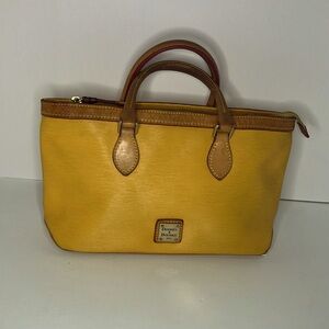 Dooney and Bourke Mini Satchel: mustard yellow w red interior